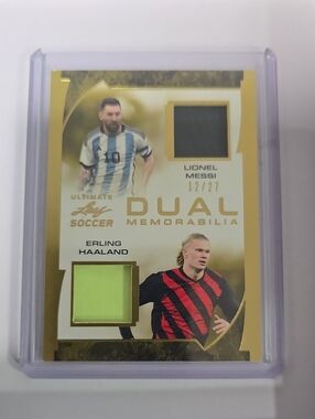 Ultimate Dual Memorabilia Soccer Card - Messi - Haaland